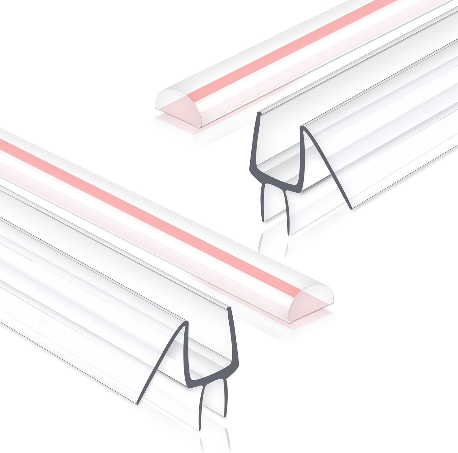 Frameless Shower Door Seal Strip 4 Pack for 3/8 Inch Glass