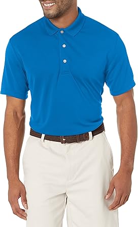 PGA TOUR Men's Airflux Solid Mesh Golf Polo Shirt for Comfort