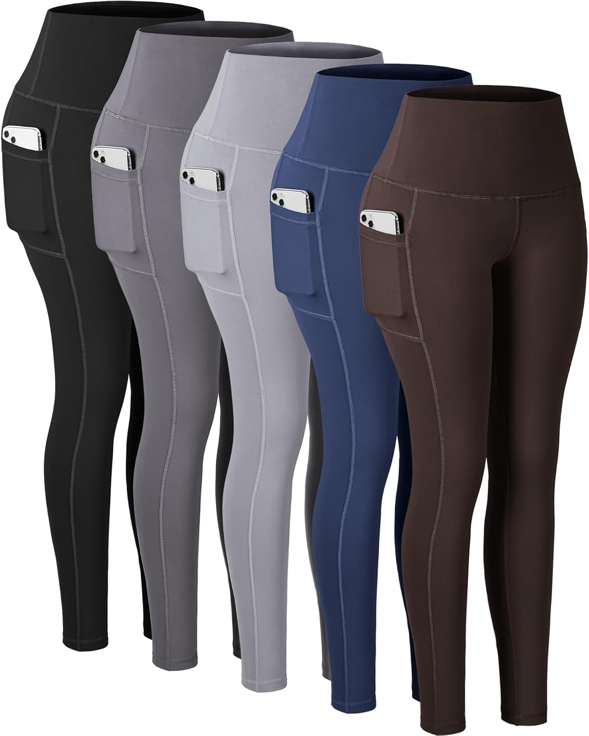 High Waisted Tummy Control Leggings with Pockets for Women