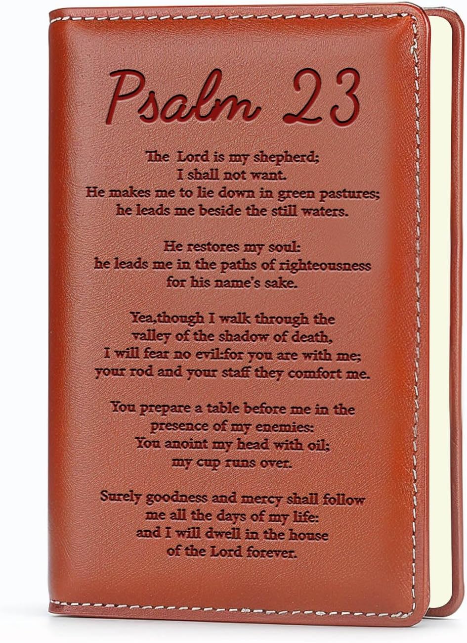 Psalm 23 Leather Journal - Inspirational Scripture Gift