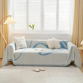 VClife Modern Blue Striped XXL Couch Cover for 3 Cushion Sofa