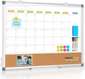 Dry Erase Calendar Whiteboard for Wall 24in x 18in - 3-in-1 Planner