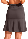 SANTINY 19in Golf Skort Knee-Length High Waist Skort - Zipper Pockets