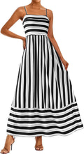 Summer Maxi Dress Spaghetti Strap Floral Boho A Line - Flowy Fit