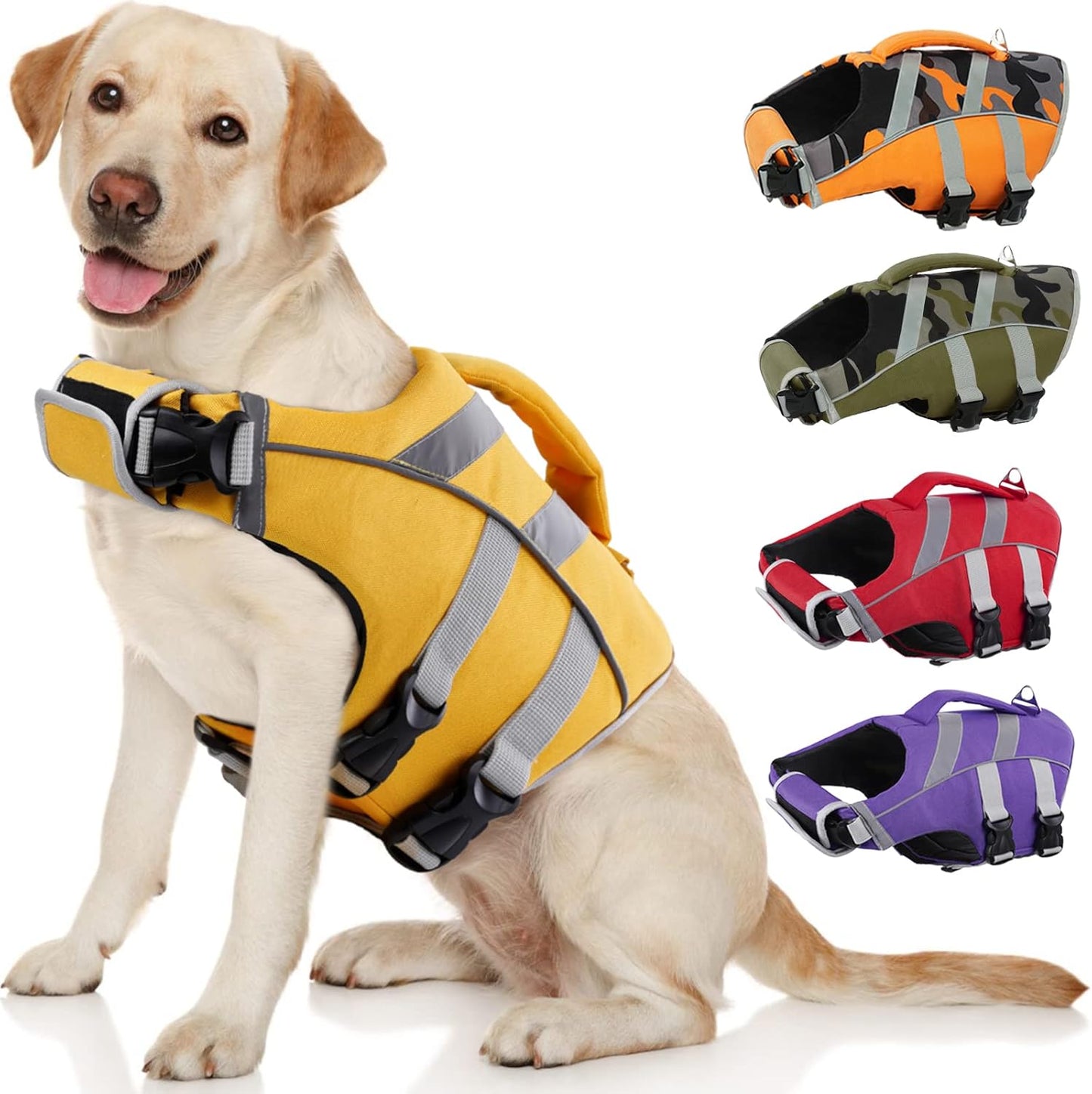 Kuoser Dog Life Jacket - High Visibility Pet Preserver Vest