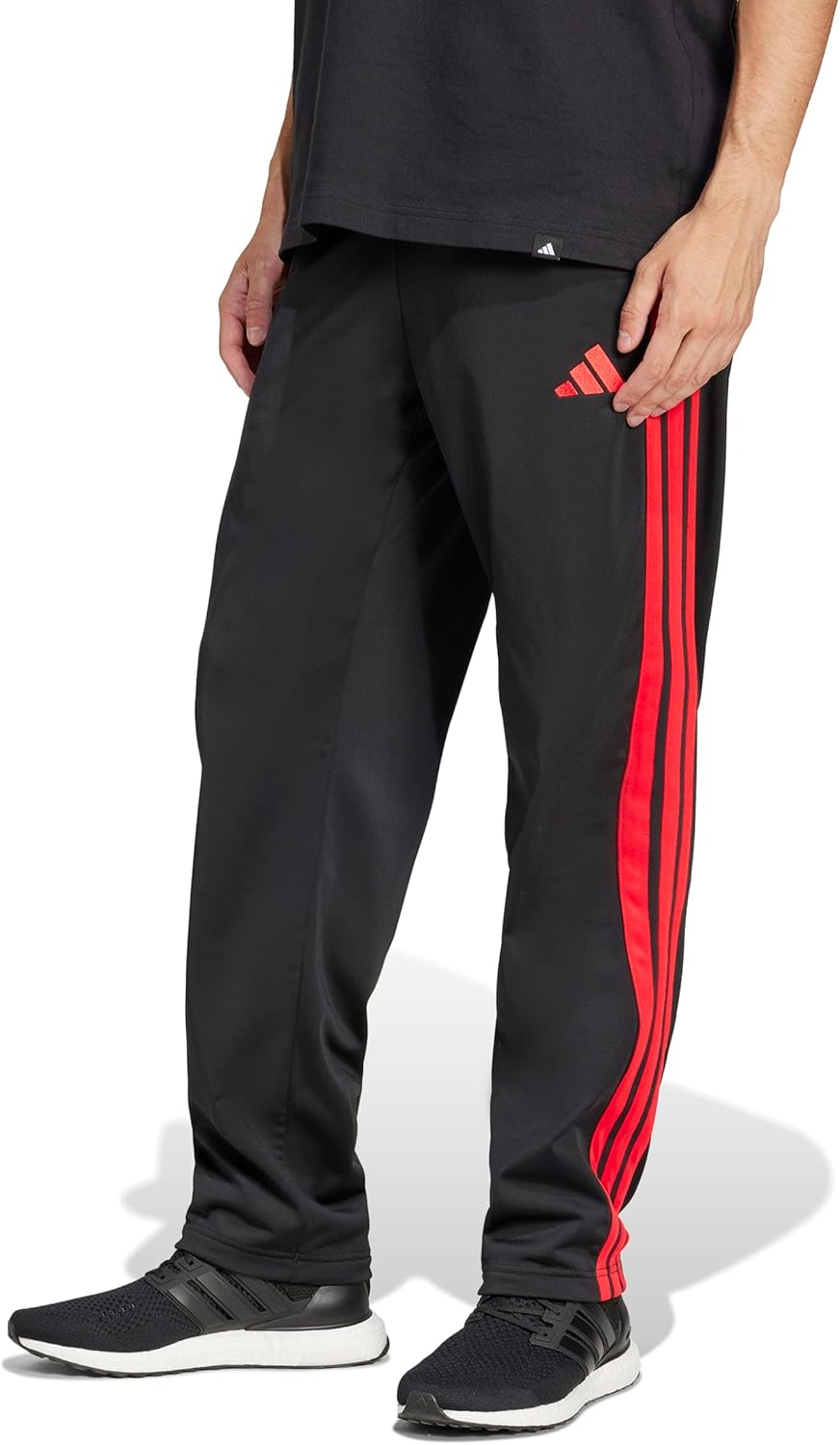 adidas Mens 3-Stripes Tricot Open Hem Track Pants for Comfort