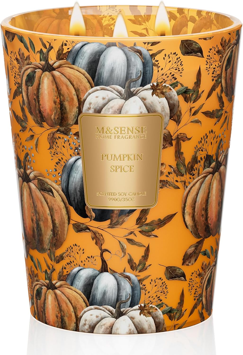 M&SENSE Pumpkin Spice Scented Candle - 3 Wick 35oz Long Lasting