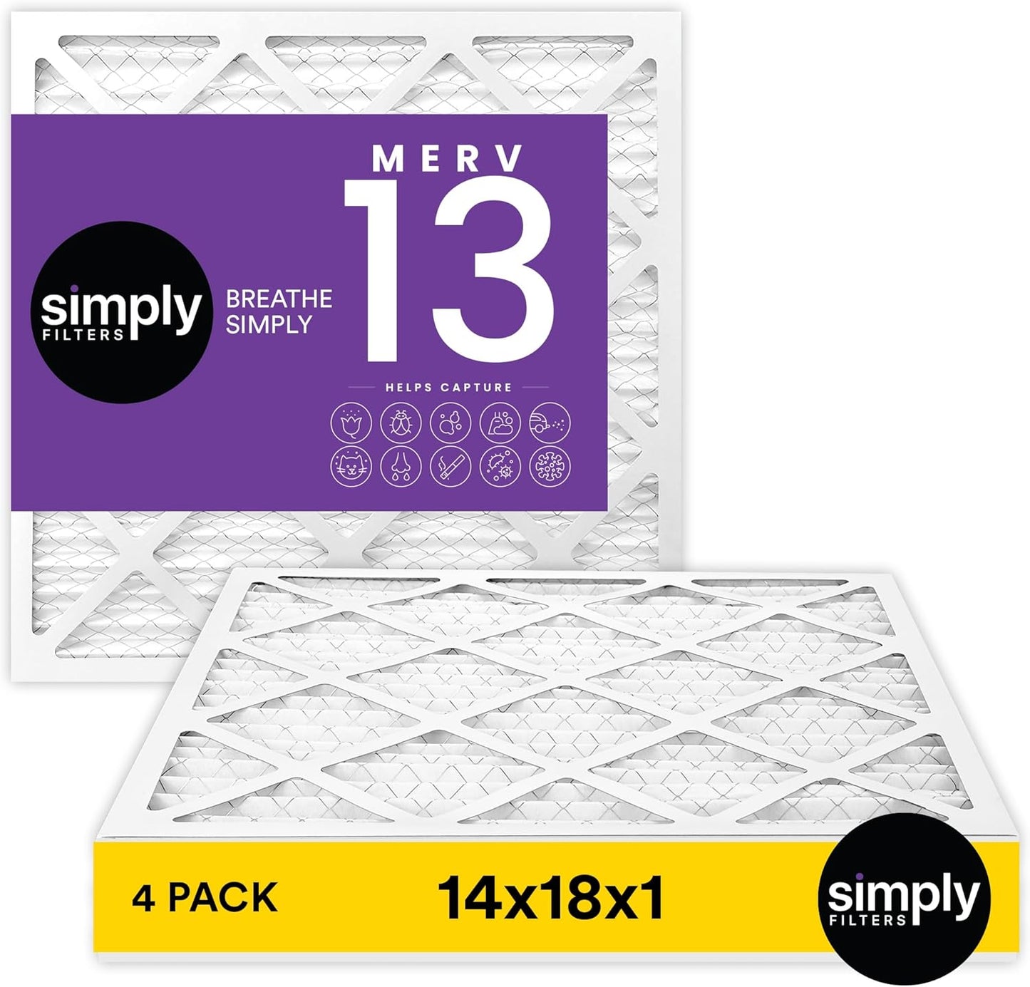 Simply 14x18x1 Air Filter Merv 13 for Dust and Allergy Control