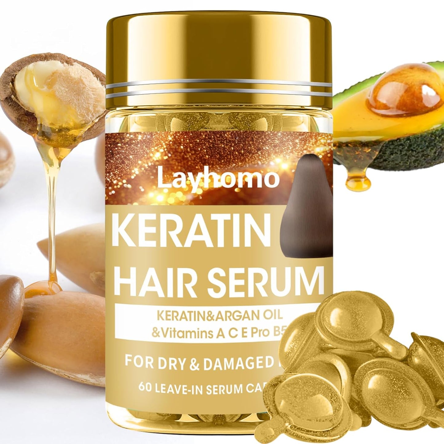 Keratin Hair Serum Capsules - Revive Dry Hair