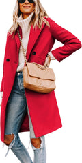 Hooever Women's Winter Wool Coat Casual Notch Lapel Single-Breasted it