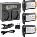 Kastar 3-Pack LPE4 11.1V 4400mAh Batteries + LCD Dual Fast Charger