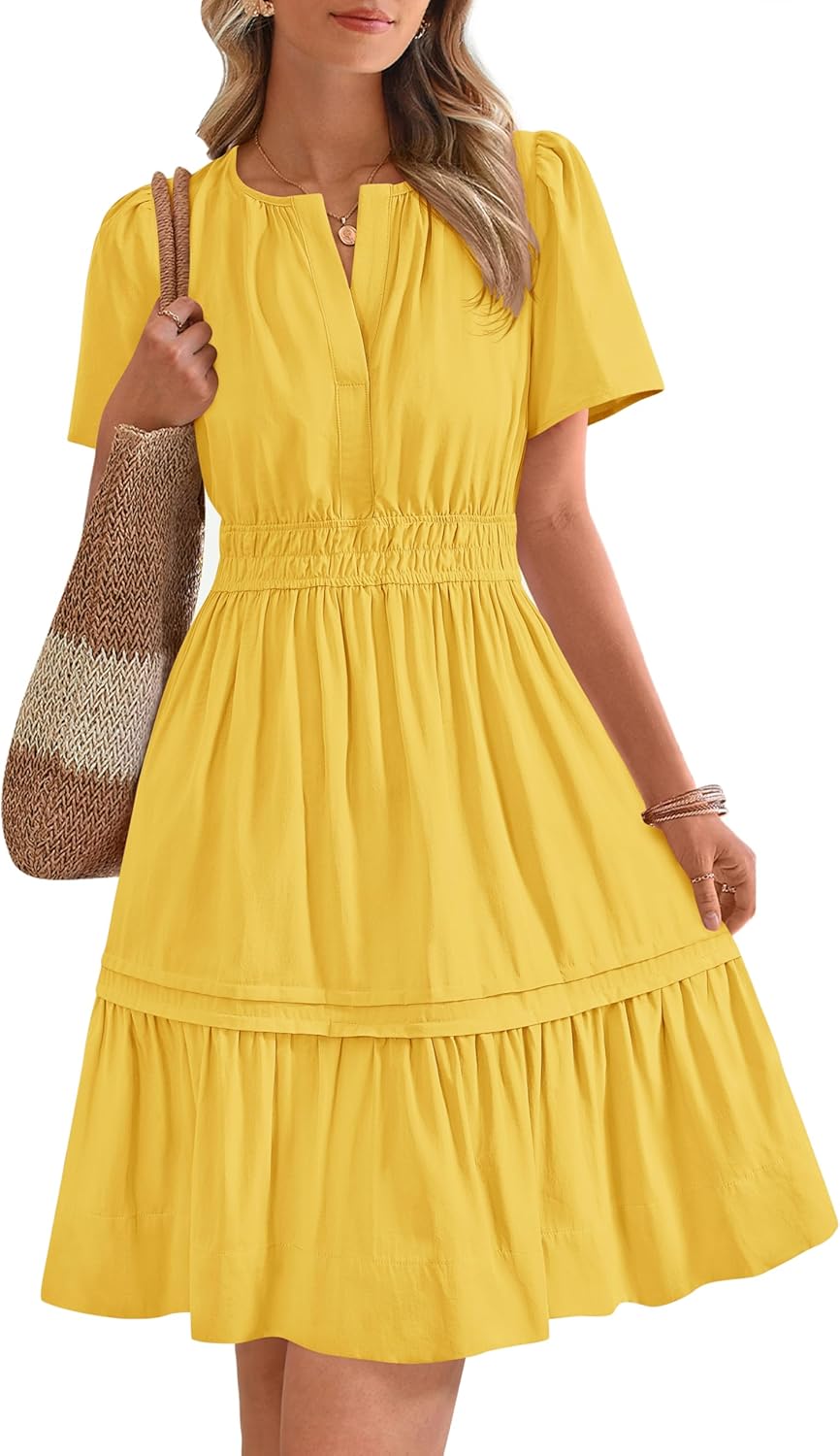 BTFBM Women's Casual Dresses for Summer Spring V Neck Style
