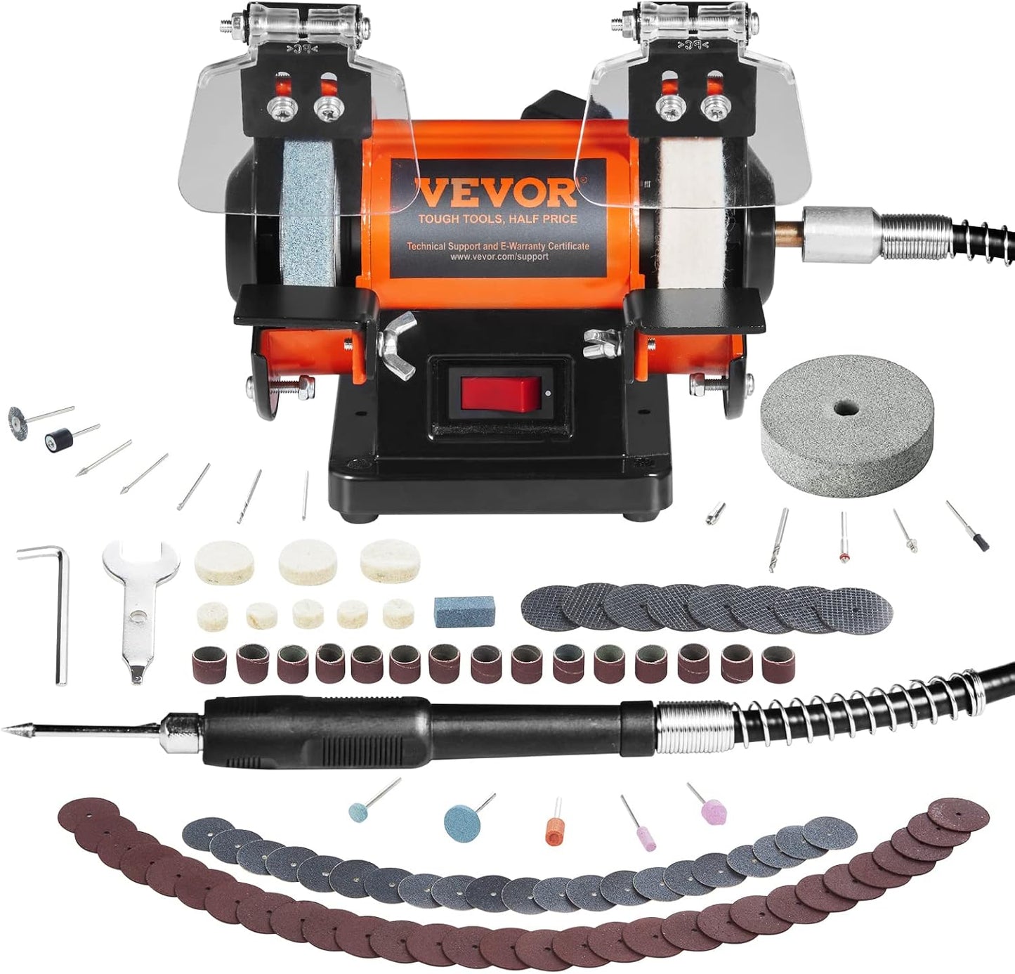VEVOR Bench Buffer Polisher for Metal, Jewelry, and Wood DIY