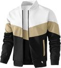 HYPESTFIT Mens Lightweight Bomber Jacket Color Block Varsity Coat ONE