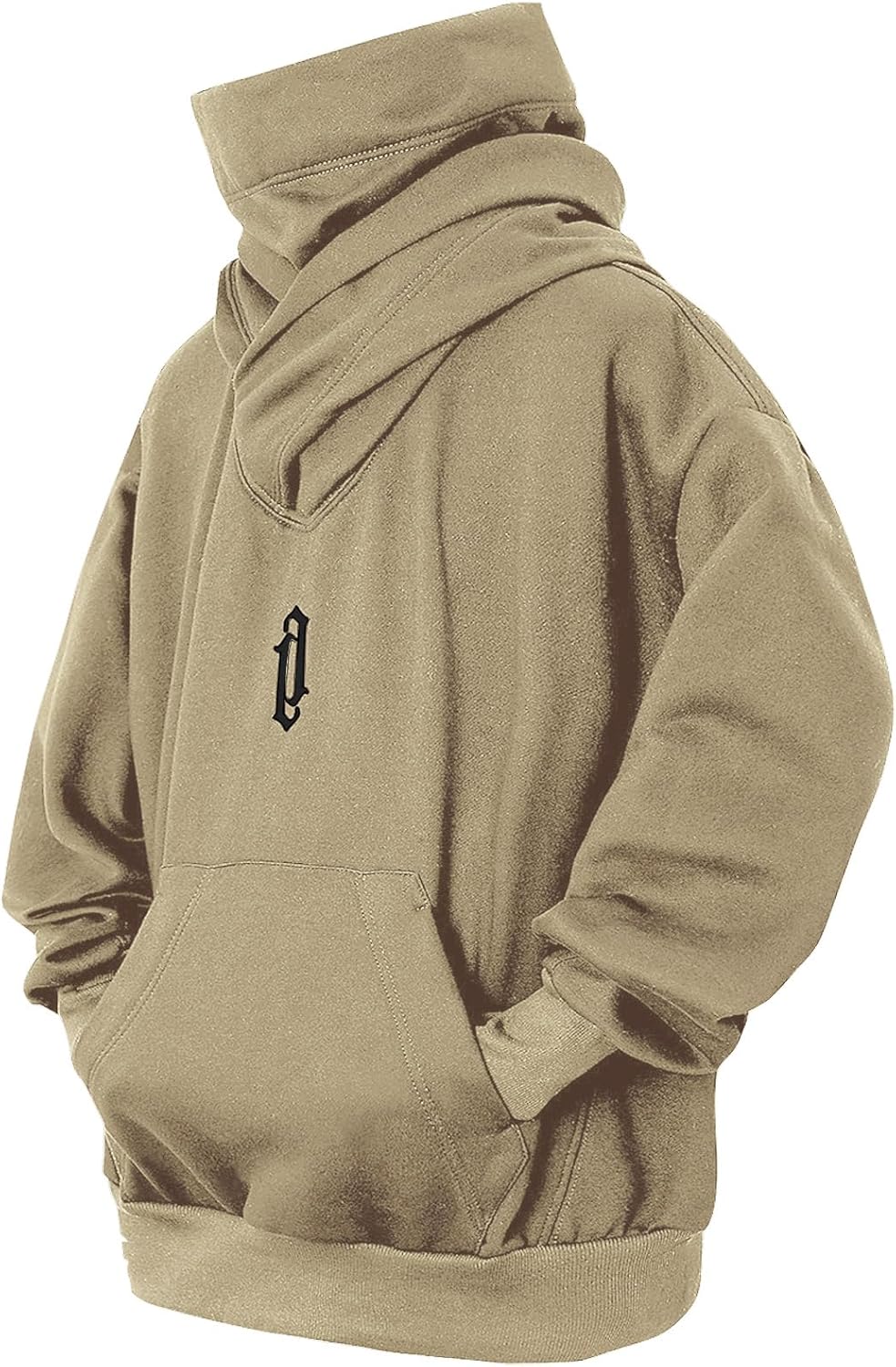 Fleece Hoodies for Men Cowl Neck Sweatshirts with Gaiter