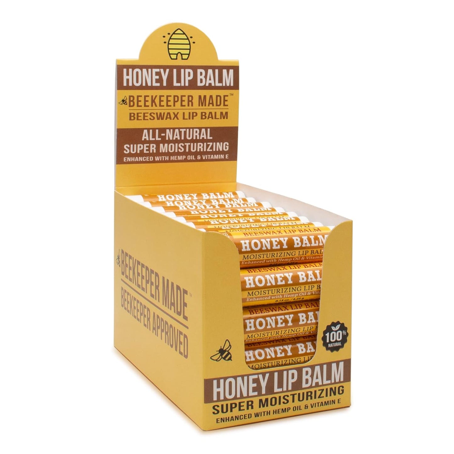 Beekeeper Made Beeswax Lip Balm 40 Count Honey Flavor Gift Pack