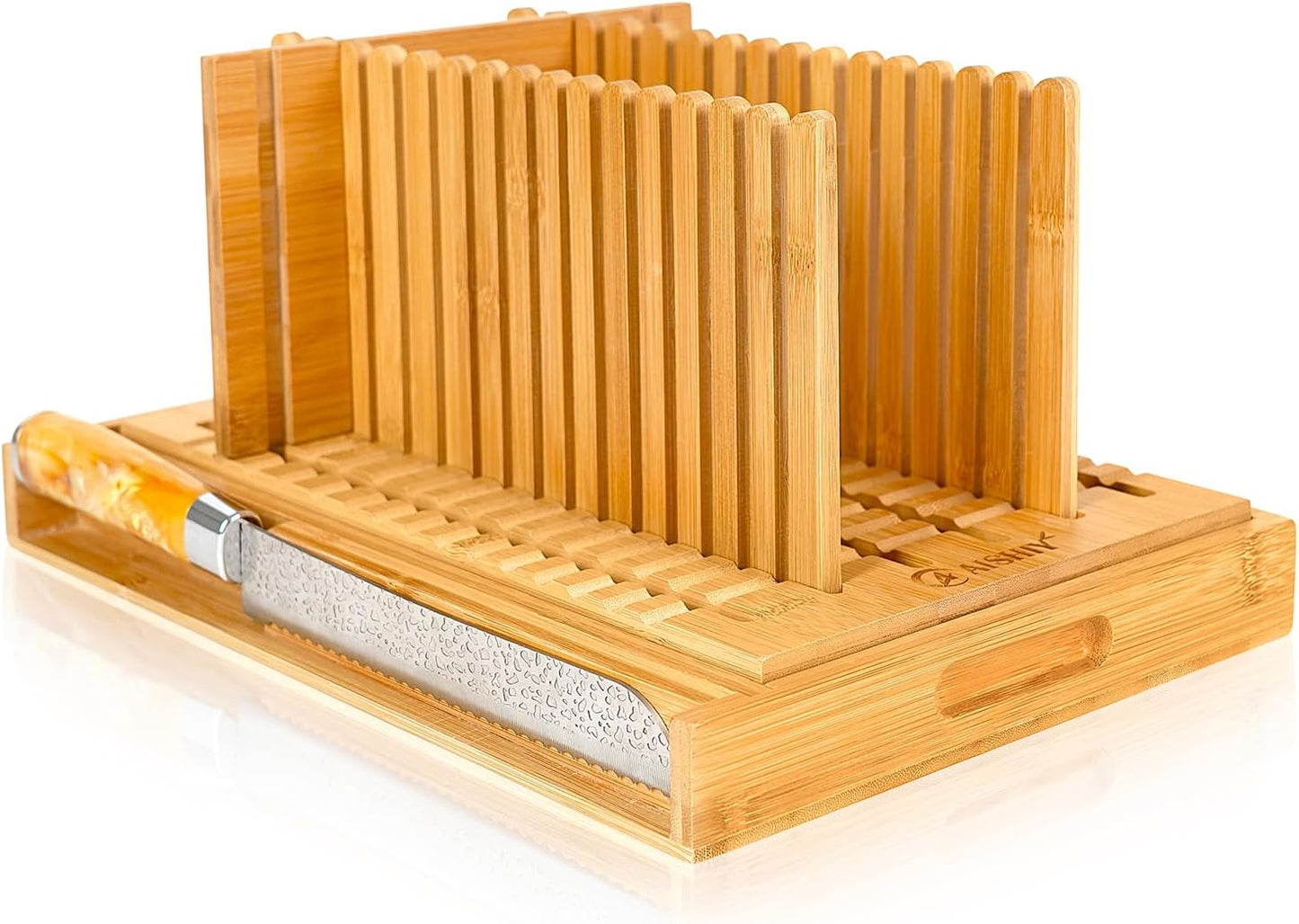 Adjustable Bread Slicer with Damascus Steel Knife