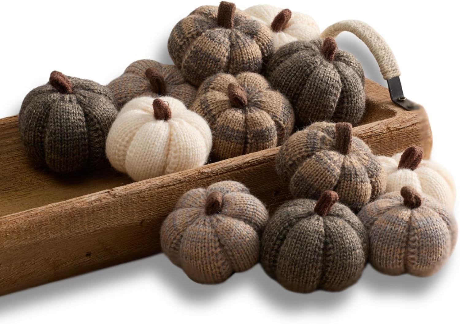 Cozy Mini Knit Pumpkins Set of 12 for Autumn Decor