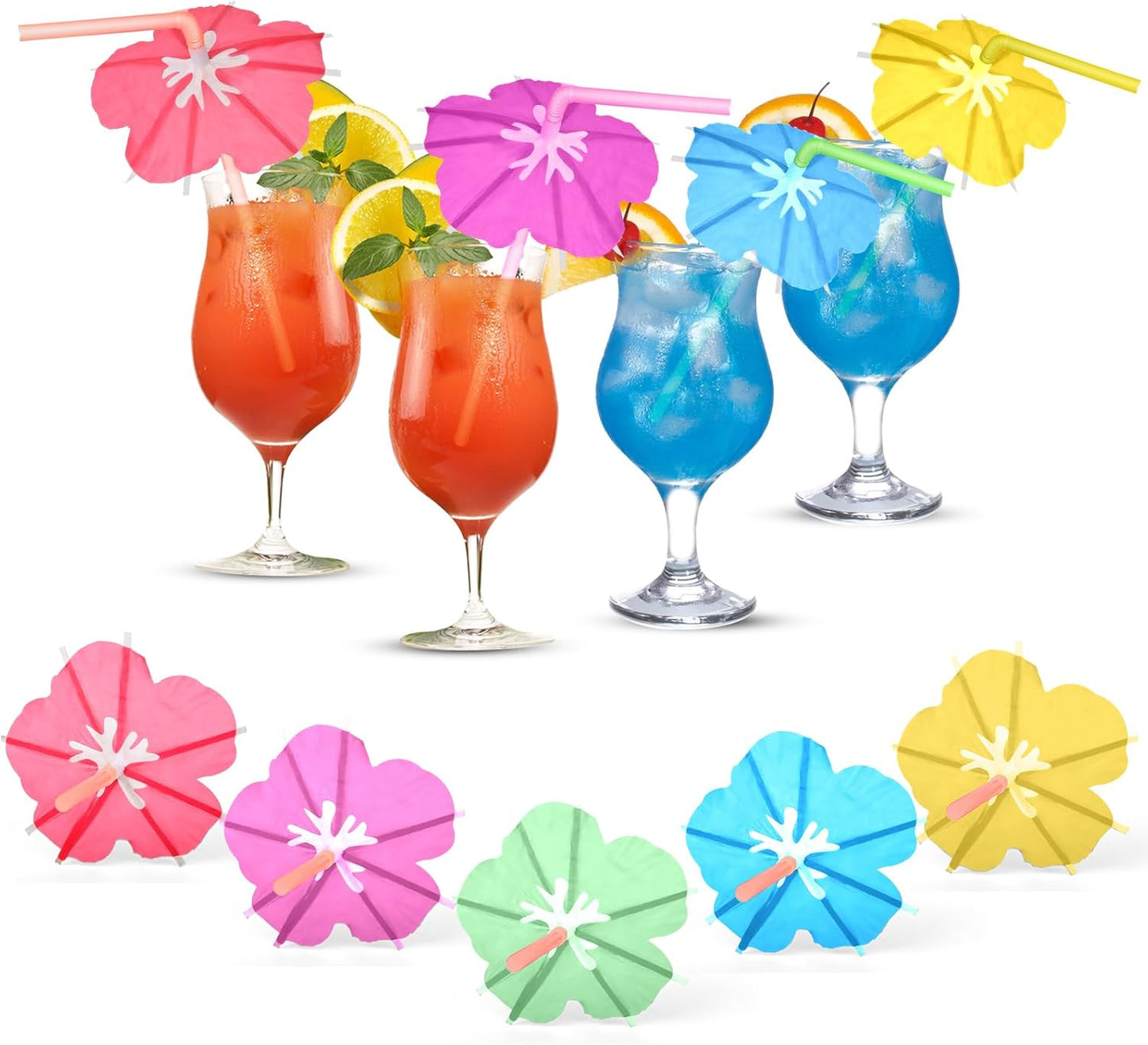 100 Girla Umbrella Straws - Luau Party Must-Have!