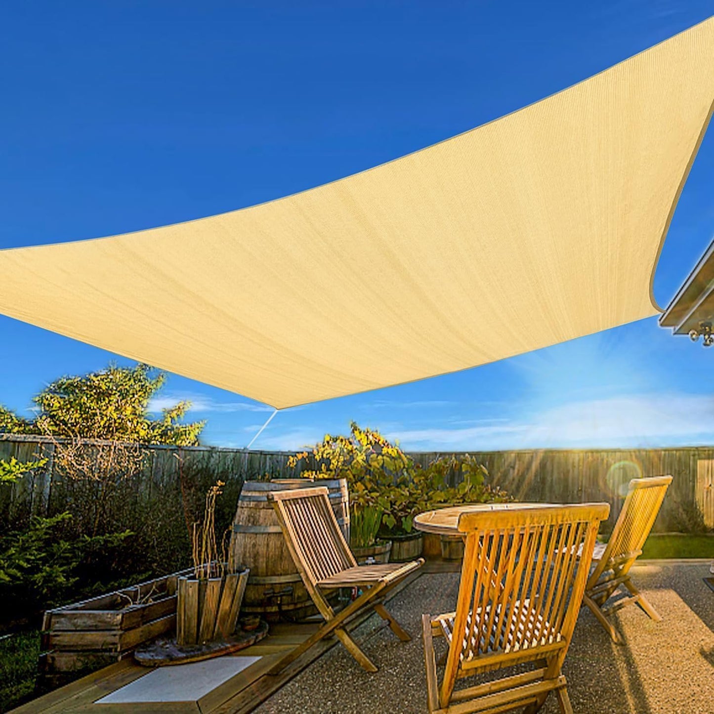 Artpuch Sun Shade Sail 10ftx13ft Beige Rectangle for Outdoor Use