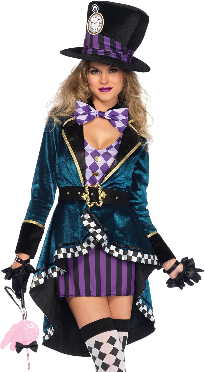 Delightful Mad Hatter Costume for Women - 5 PC Set