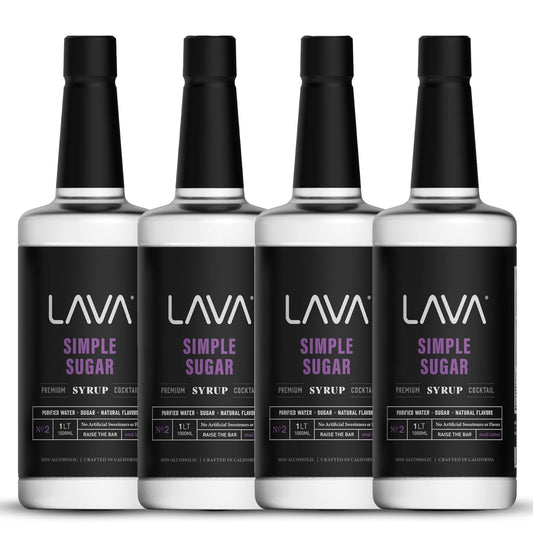 LAVA Premium Simple Syrup for Cocktails - 4-Pack, 33.8oz