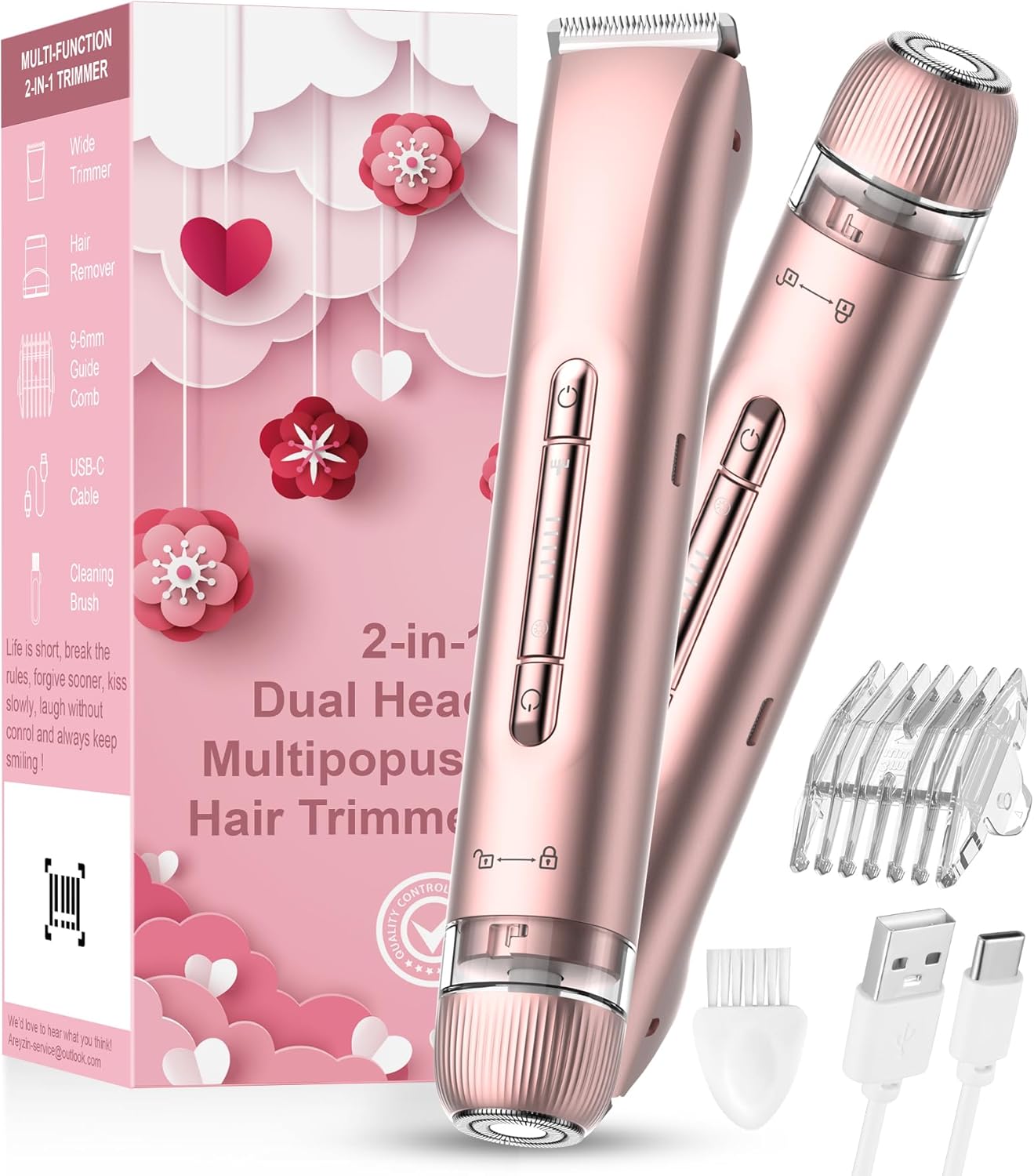 Bikini Trimmer for Women - Dual Head Electric Shaver for Ladies