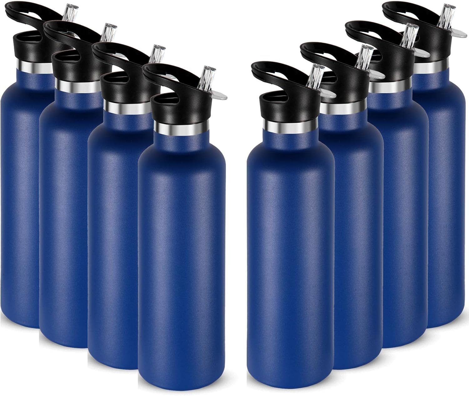 Neihepal 24oz Insulated Water Bottles Bulk Set of 8 for All