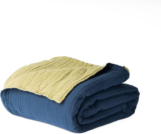 100% Cotton Muslin Blanket for Couch, Bed, and Living Room