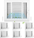 6 Pcs 10 x 8 in White Ceiling Vent Covers - Durable 3-Way Registers