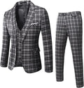 WULFUL Mens Slim Fit Suit One Button 3-Piece - Slim, Breathable Style