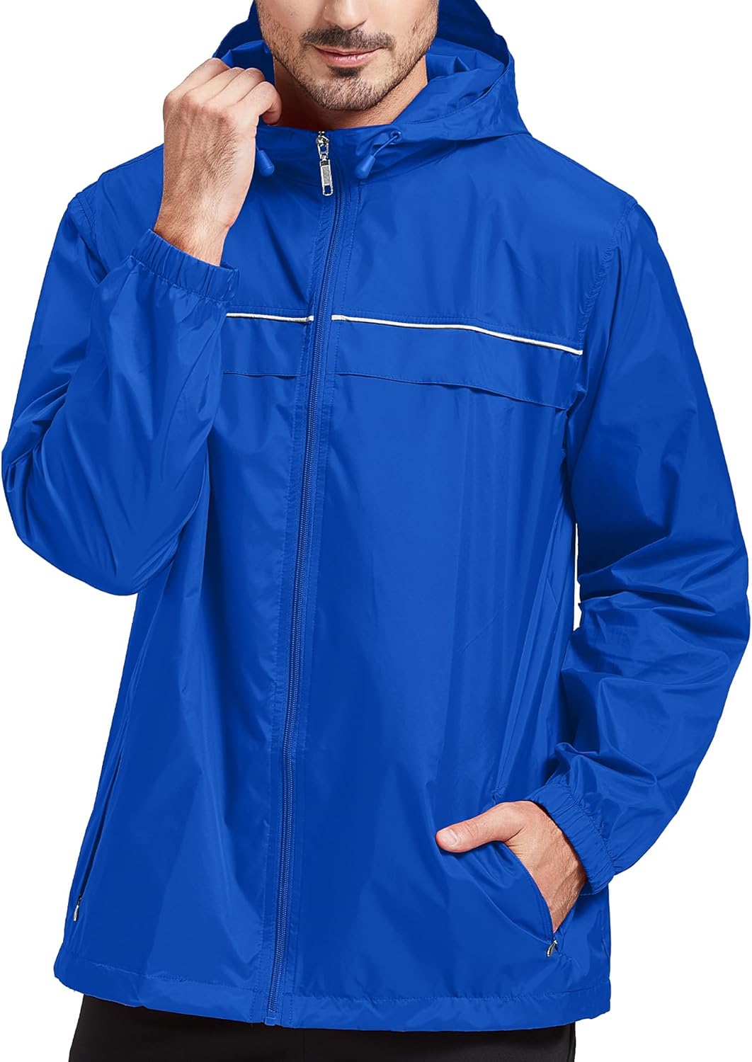 SWISSWELL Rain Jacket Men Waterproof Windbreaker for Casual Use