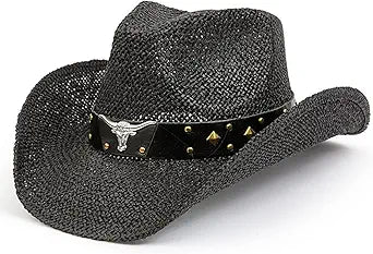 TOVOSO Straw Cowboy Hat for Men and Women with Shapeable Brim