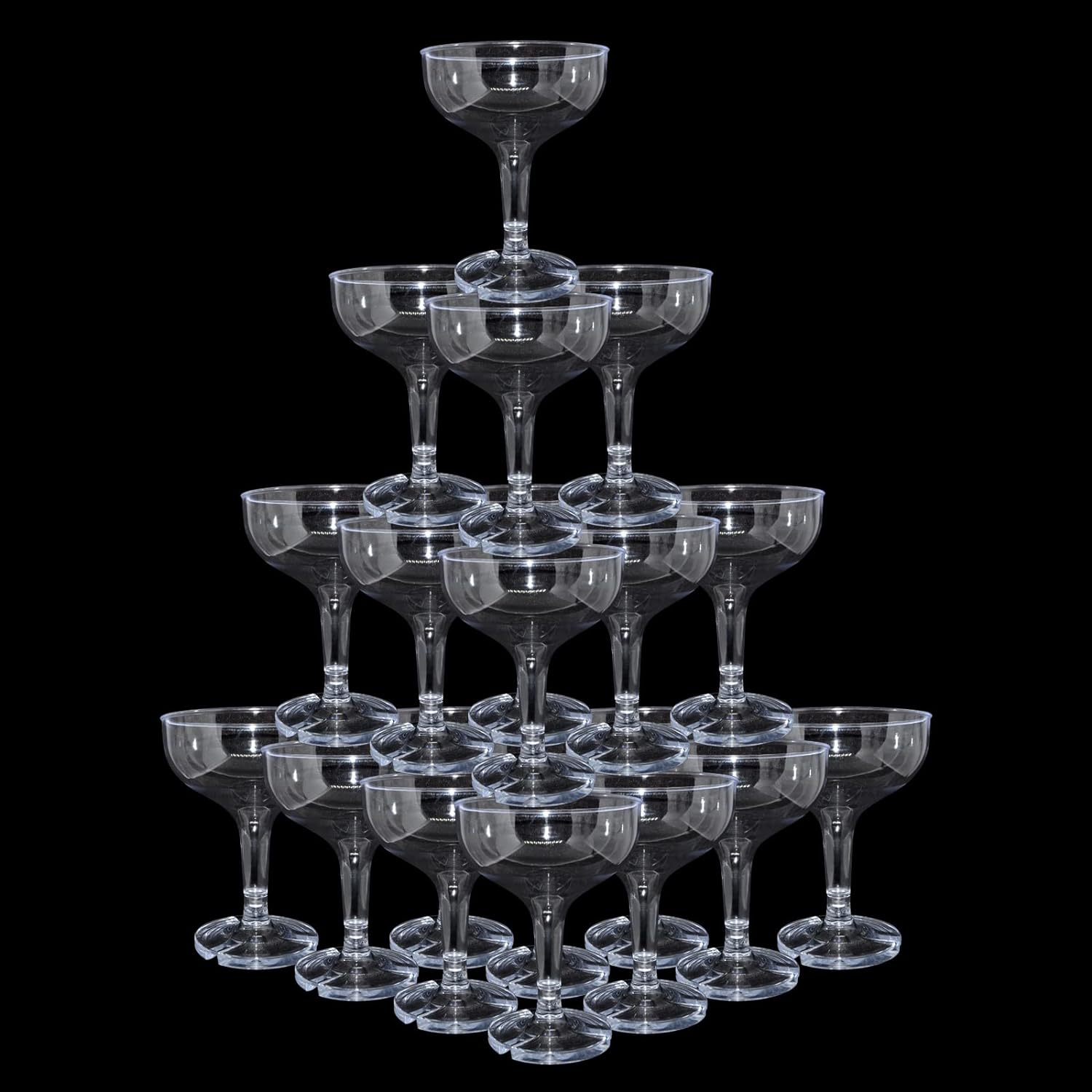 50 Pcs Unbreakable Acrylic Champagne Coupe Glasses for Parties