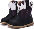Infant Toddler PU Leather Cowboy Boots - No-Heel Mid Calf