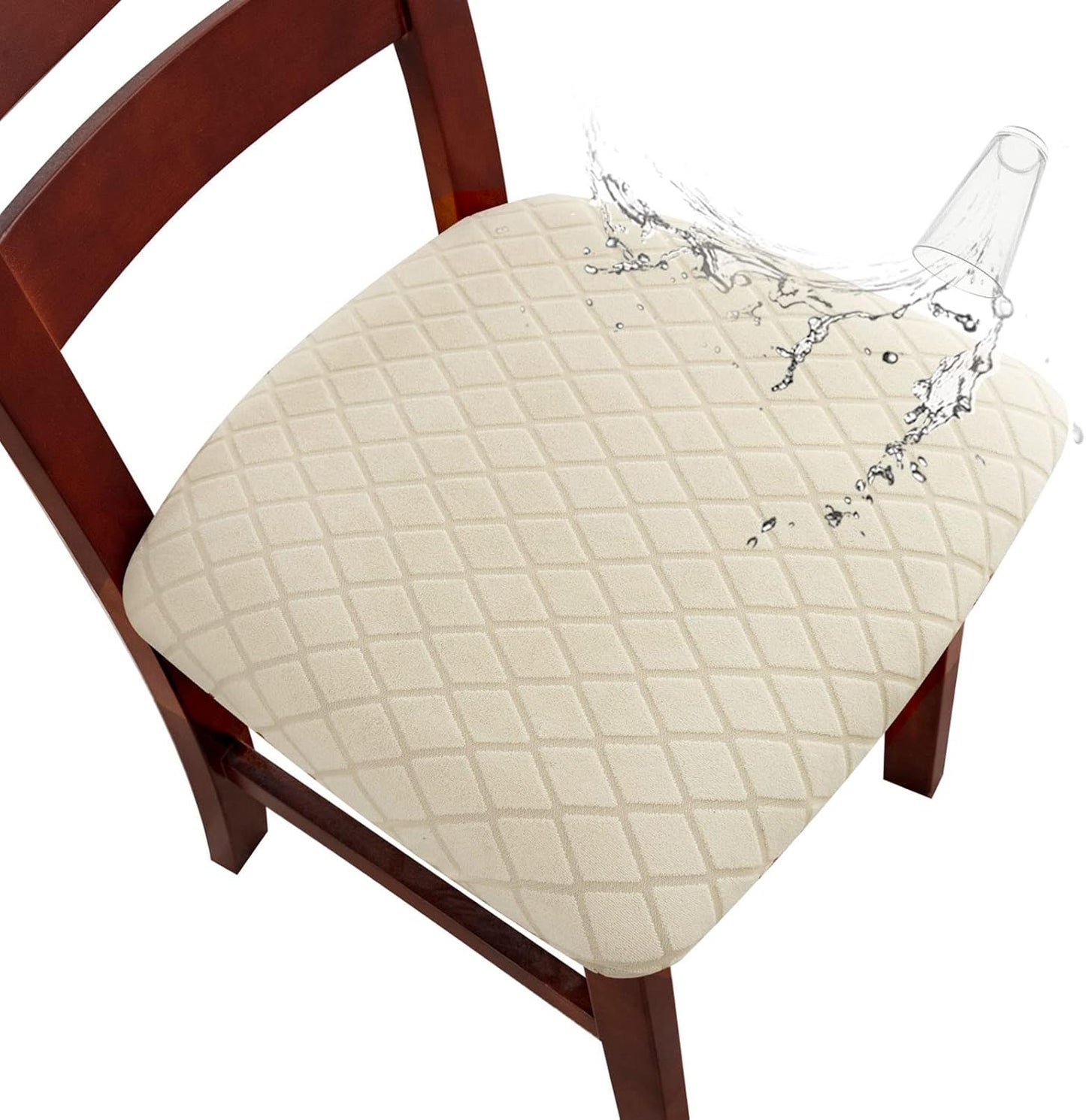 Genina Waterproof Chair Covers for Dining Room Chairs, 6 PCS