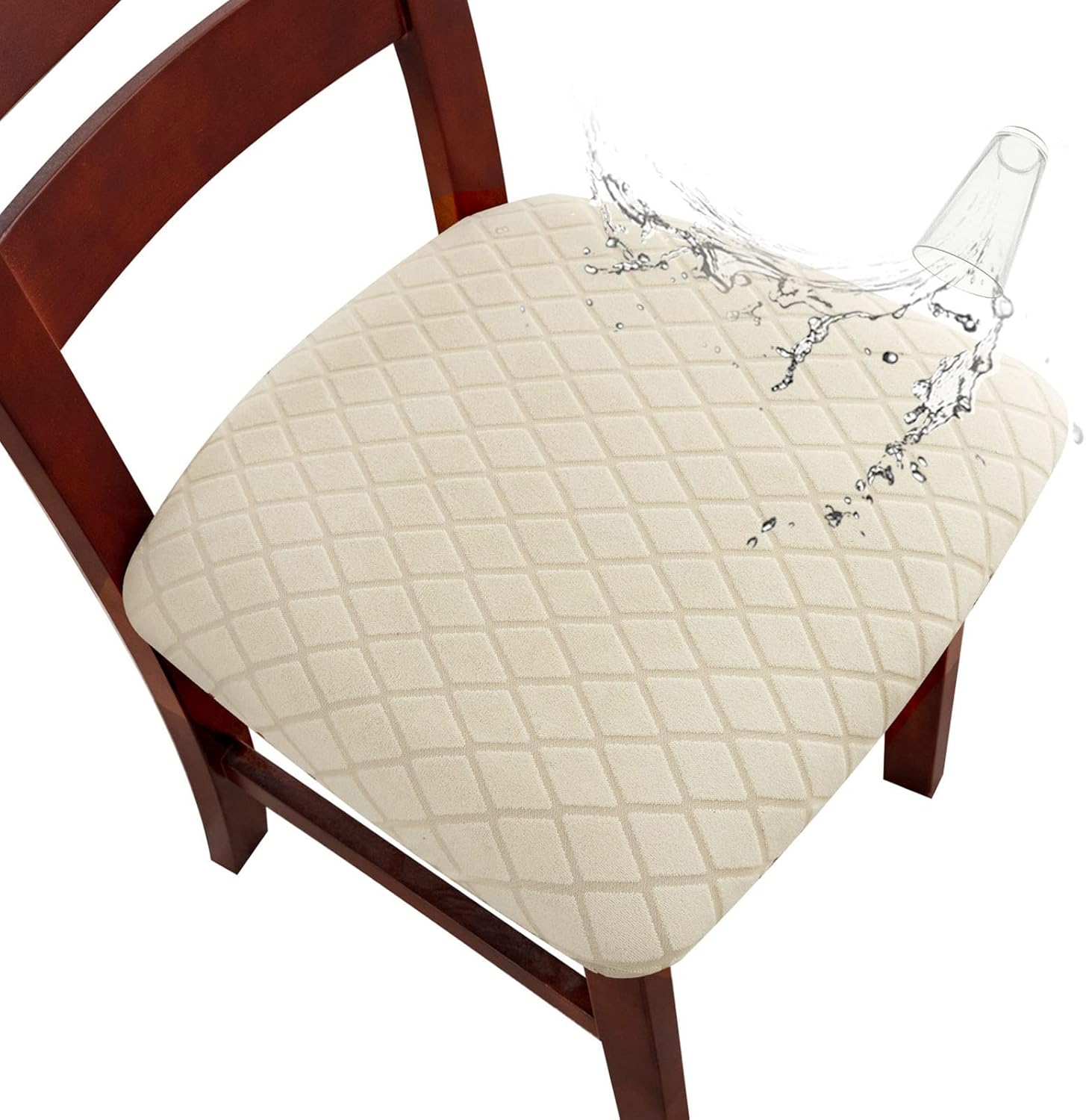 Genina Waterproof Chair Covers for Dining Room Chairs, 6 PCS