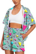 UOUA Womens 80s Color Block 2-Piece Tracksuit - Retro Party Fit