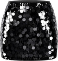 MANER Women's Sequin Mini Skirt Sparkle Stretchy Bodycon - Night Out