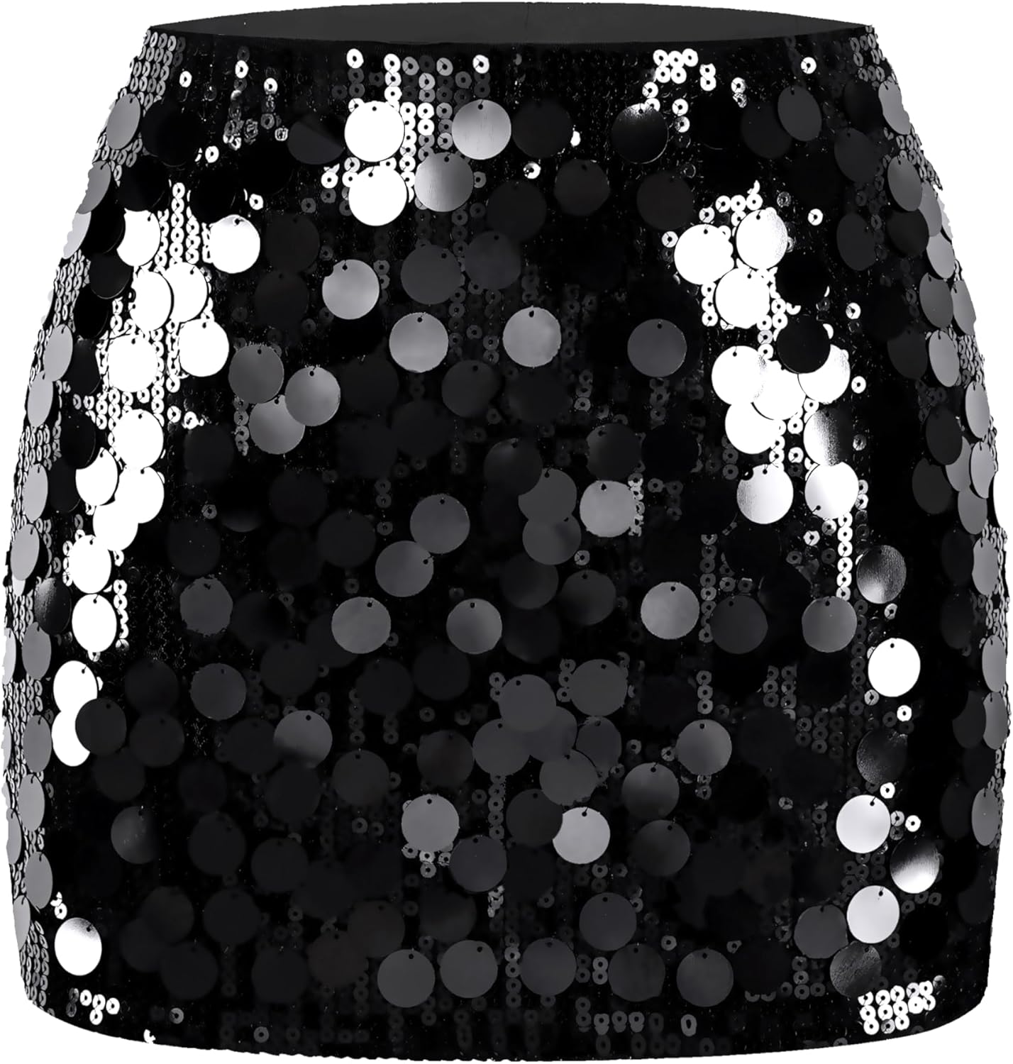 MANER Women's Sequin Mini Skirt for Night Out and Parties