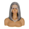 12 Inch Short Bob Grey Mixed White Wig for Stunning Looks