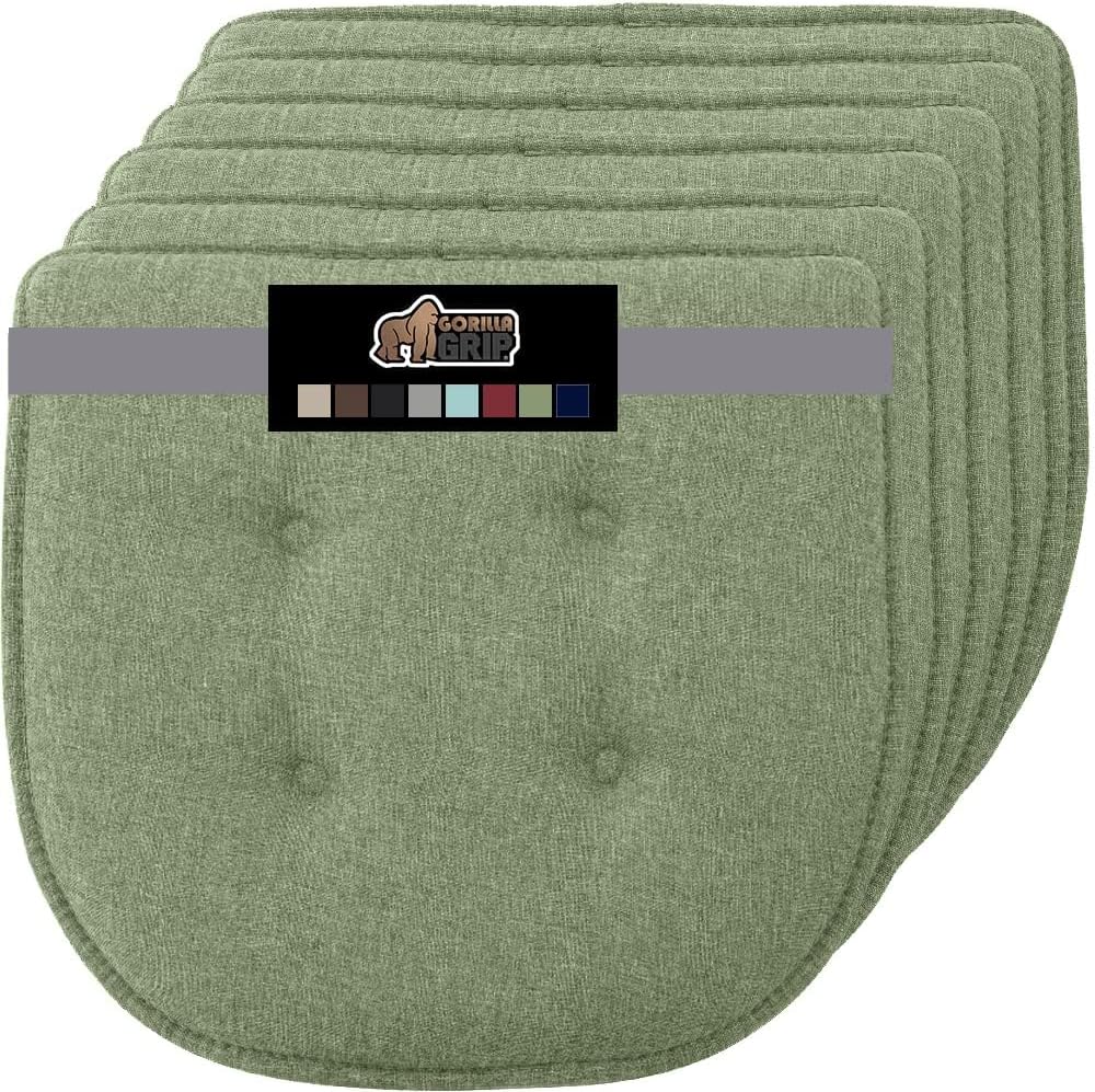 GORILLA GRIP Slip Resistant Tufted Chair Cushions for Comfort