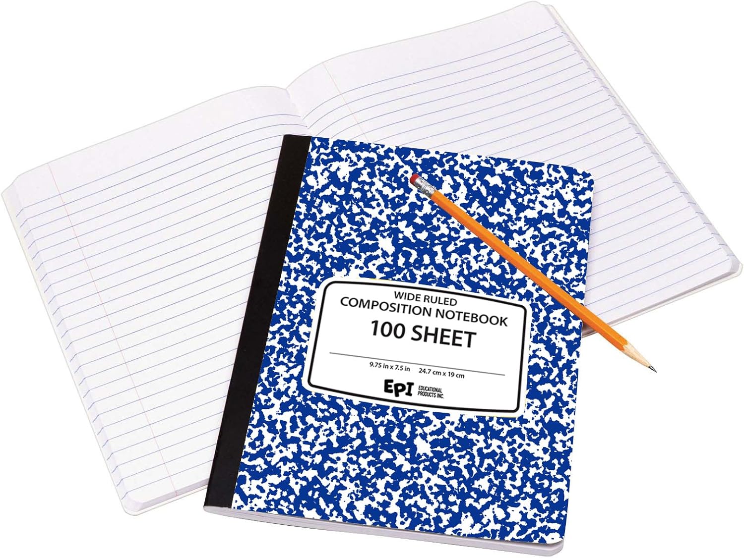 EPI Marble Composition Notebook | Wide Ruled | 100 Sheets | 48-Pack