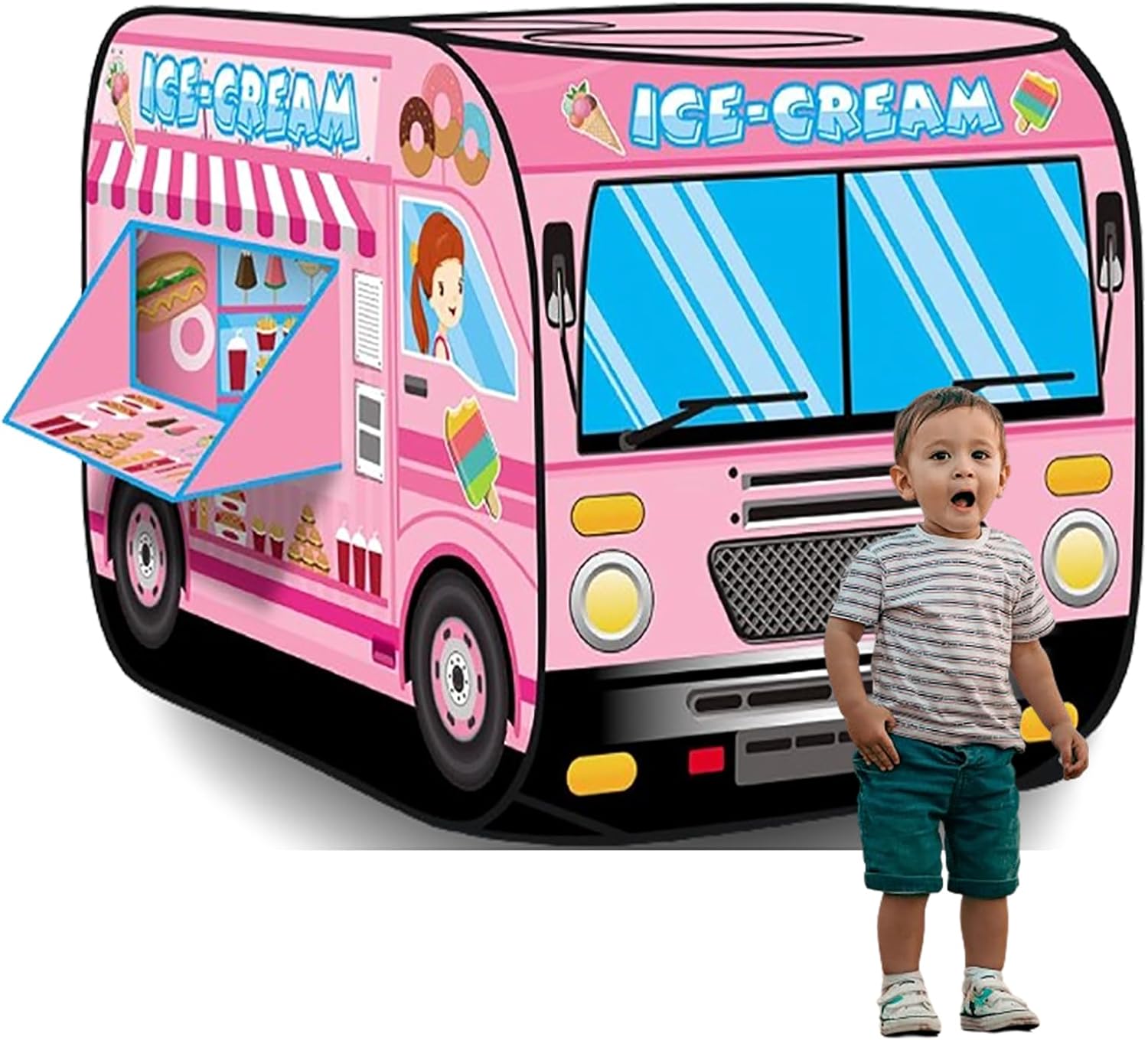 Ice Cream Truck Kids Pop Up Tent | Easy Setup, Indoor Play | Usoway