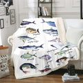 Ocean Animal Print Fleece Blanket - Colorful 50in x 60in Throw