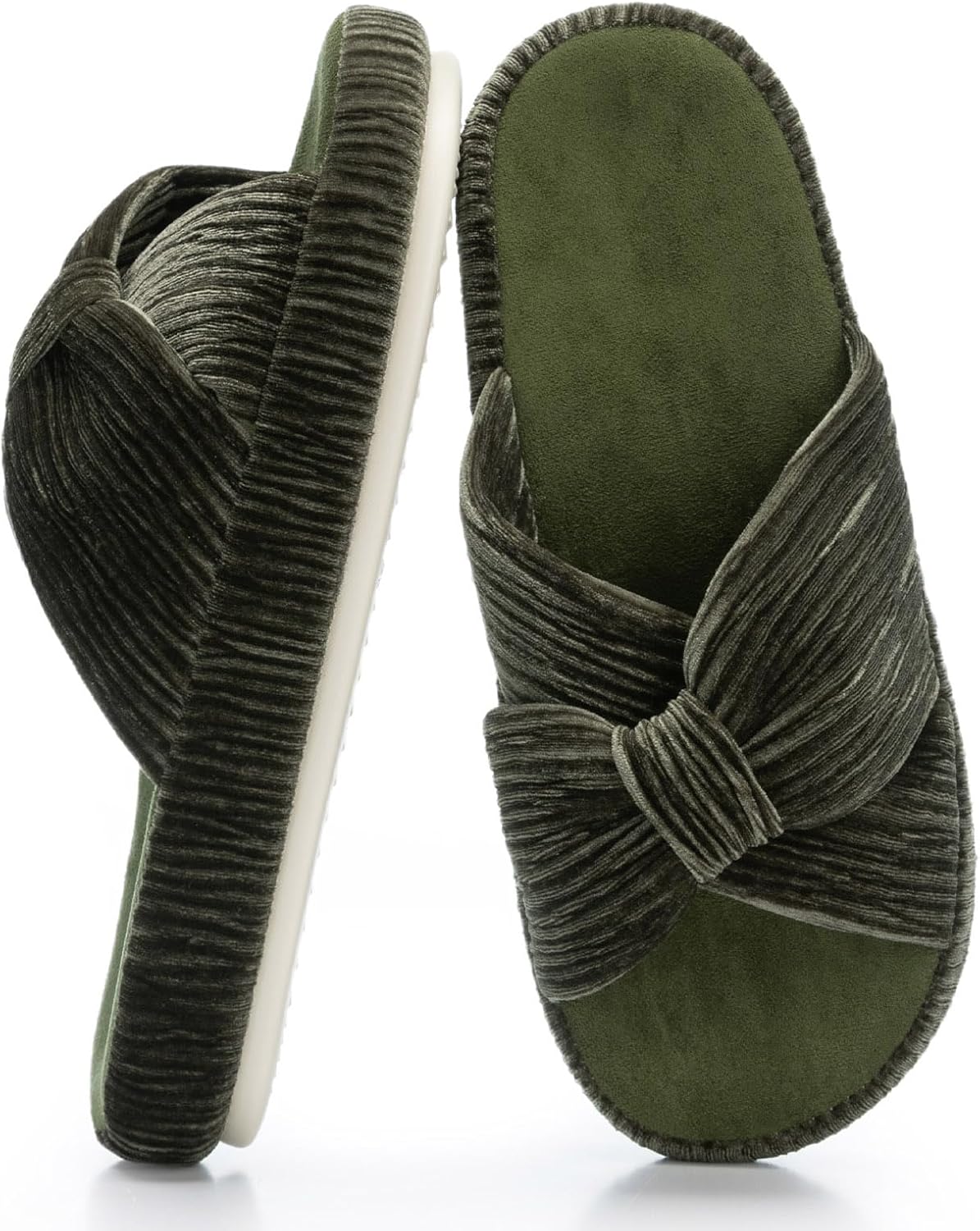 Chantomoo Memory Foam Slippers for Women with Bow Design