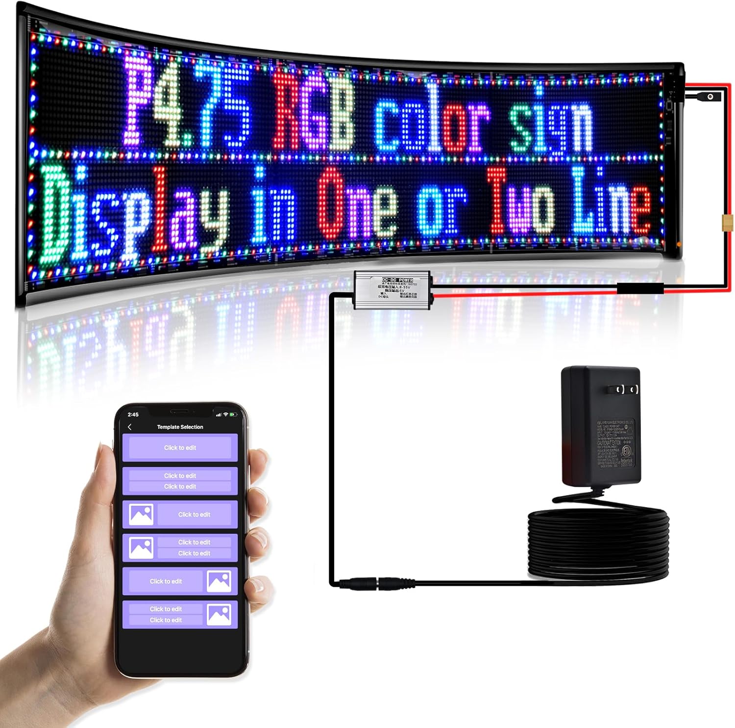 Double Row Scrolling LED Sign with Bluetooth Control for DIY