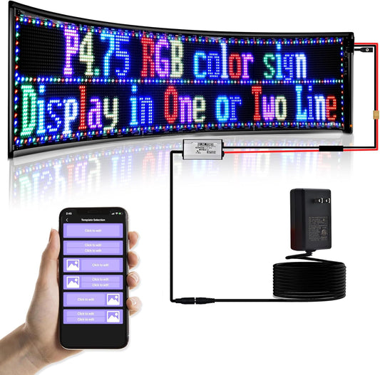 Double Row Scrolling LED Sign with Bluetooth Control for DIY