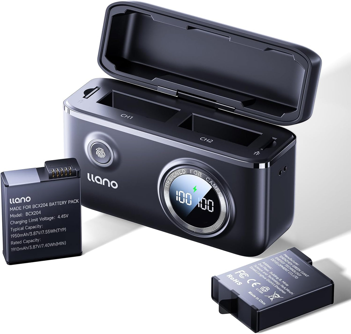 llano 2 Pack 1950mAh Osmo 360 Battery with Fast Charger
