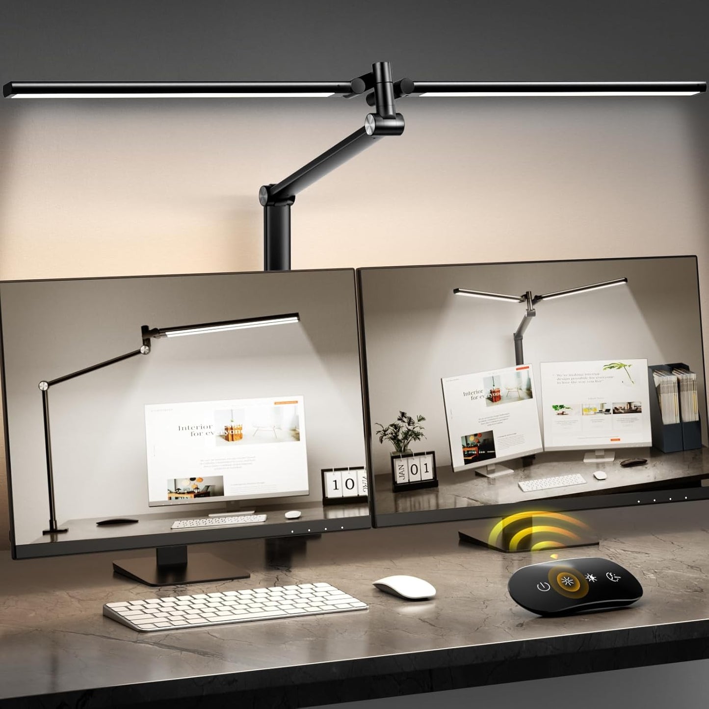 JELIMOV Remote Control LED Desk Lamp - Eye-Caring Light for Home Office!